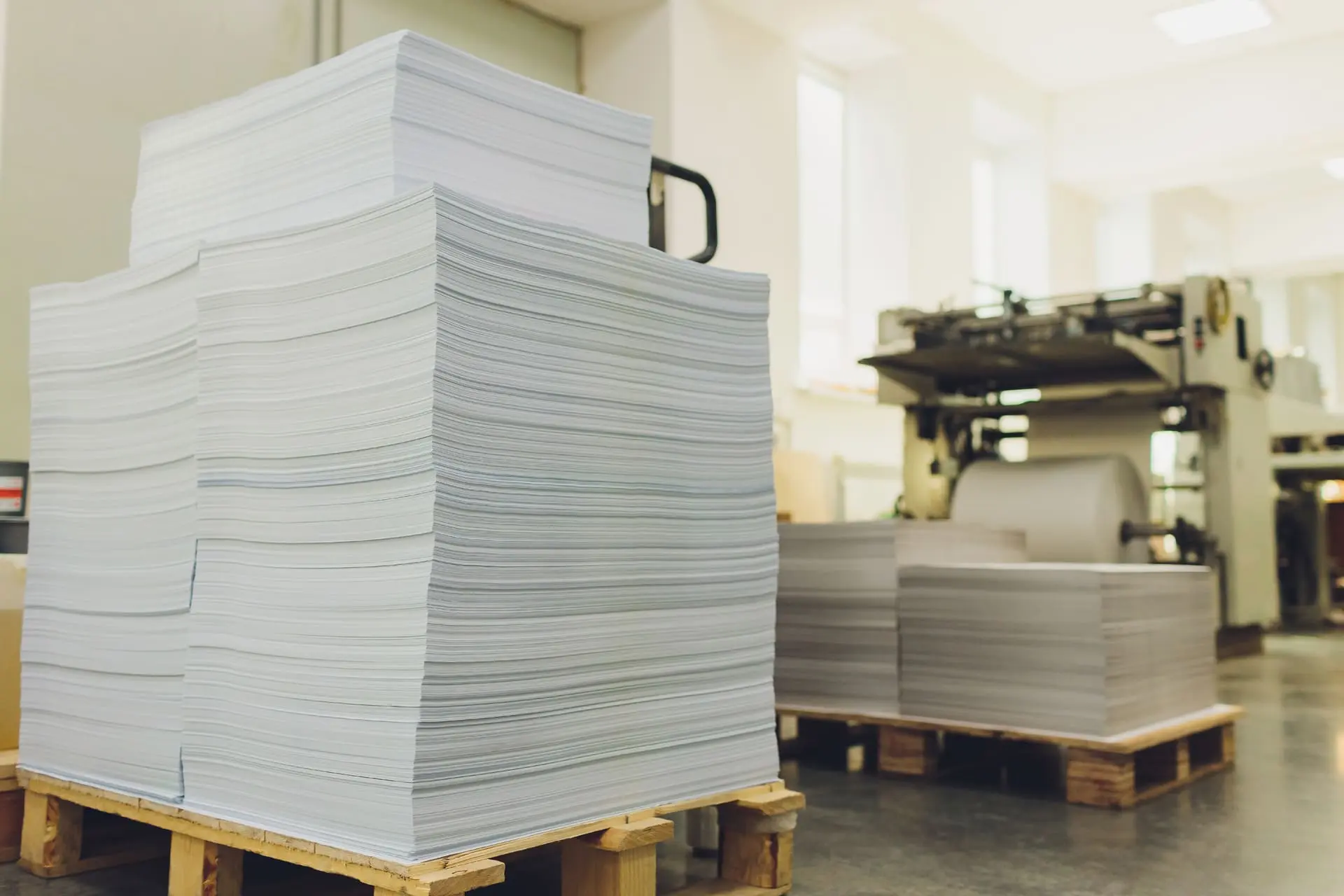 Ramettes de papier sur une palette en bois